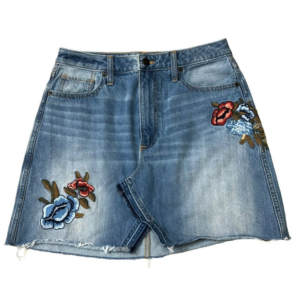 ABERCOMBIE & PITCH EMROIDERED DENIM SKIRT size10 W30